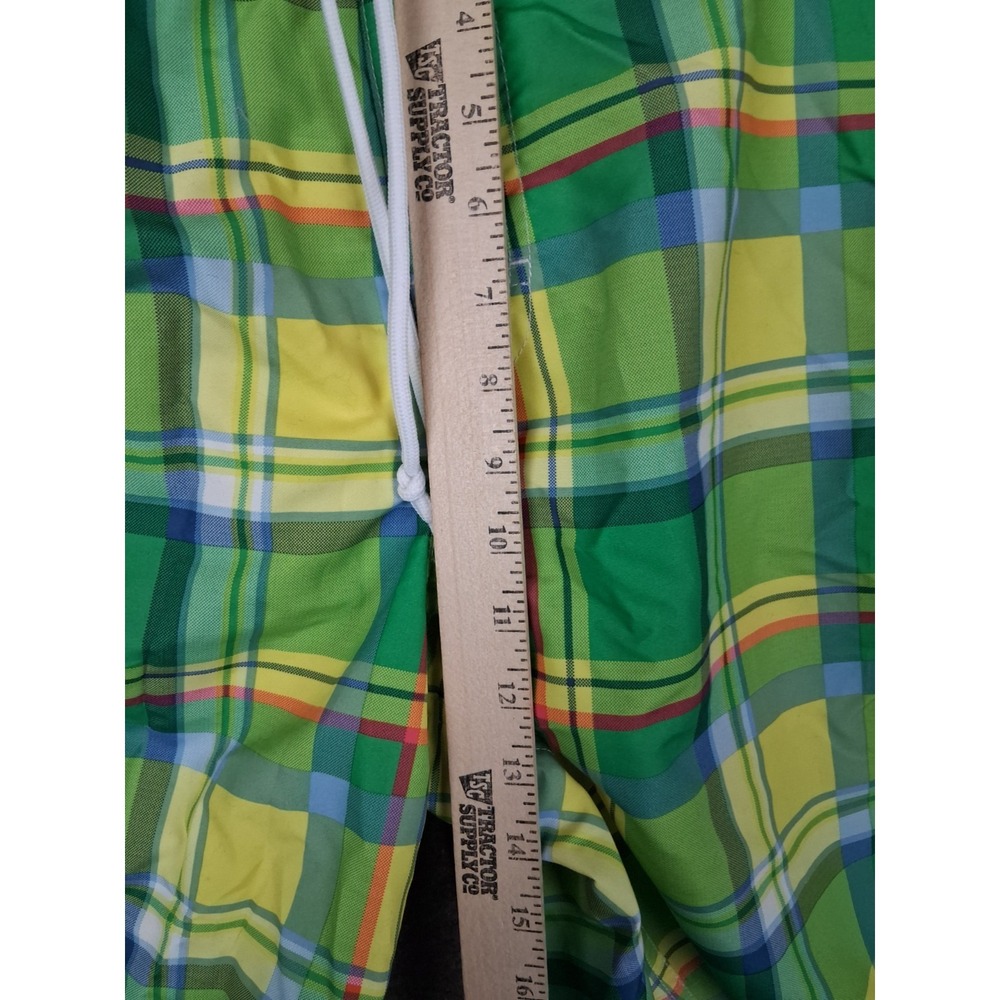 Chaps Mens Shorts XL Green Yellow Swim Trunks Boardshorts Mesh Lined Preppy - Picture 6 of 10